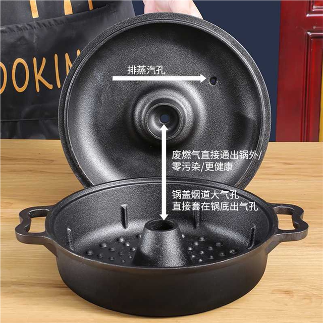 German imported thickened cast iron roasted sweet potato pot household roasted sweet potato pot barbecue potato corn machine cast iron roasting pan roasting