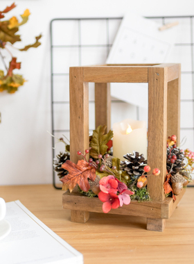 阿楹 原木风烛台婚礼桌布置摄影道具花ins森系装饰茶几甜台摆件