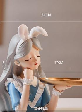 创意入户门玄关钥匙收纳摆件客厅轻奢麋鹿装饰品圣诞高档礼物桌面