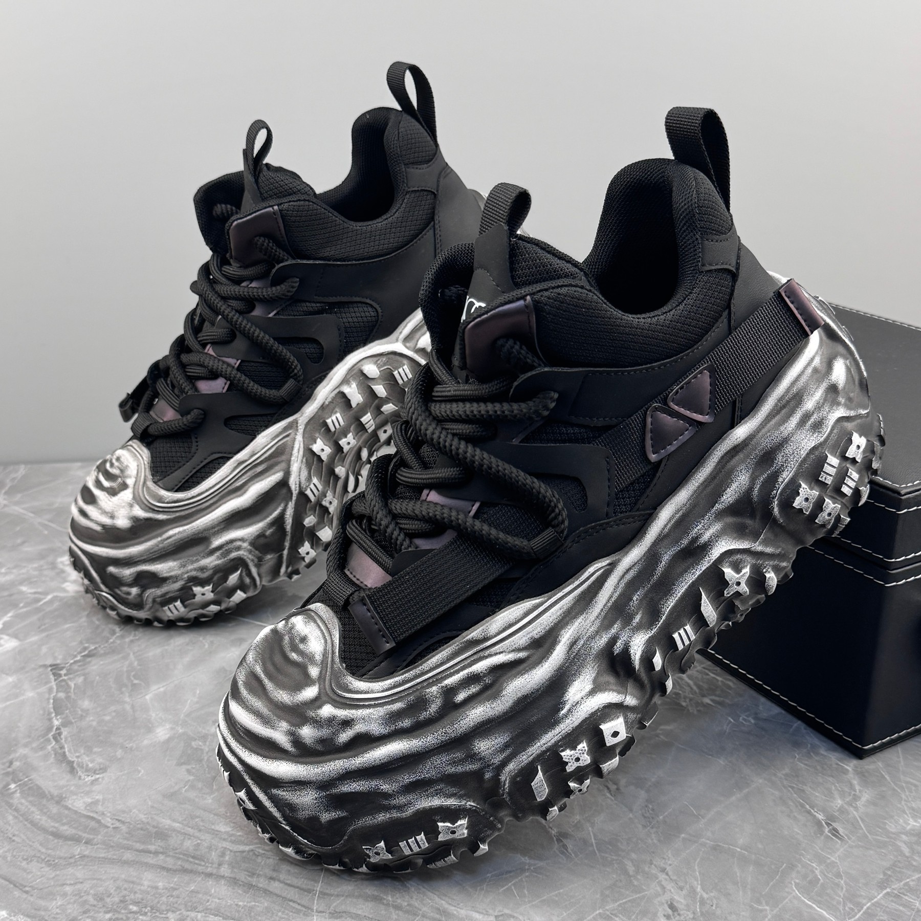 潮牌老爹鞋男2025新款白色休闲鞋时尚潮流男鞋夏季透气增高小白鞋,淘宝优惠券,粉丝福利购,淘宝优惠卷