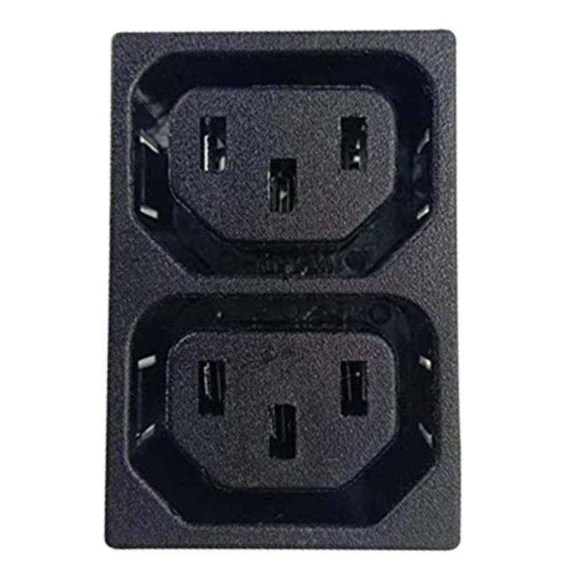AC电源插座品字插座母插座IEC320-C13 2位2联PDU/UPS/APC插座模块 - 图1