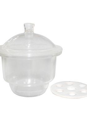 玻璃干燥器 附瓷板 白色透明 240MM 玻璃仪器 干燥器皿玻璃皿