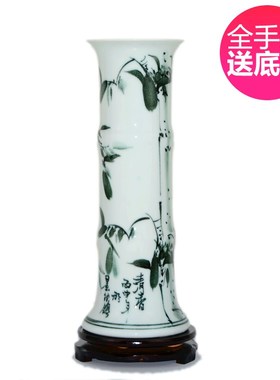 花瓶富贵竹专用陶瓷复古怀旧客厅玻璃花瓶大口径加厚装饰品