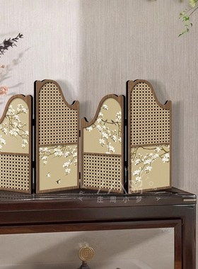 喜鹊如意桌面屏风宋代美学客厅玄关电视柜装饰品中式礼品