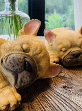 客厅酒柜电视柜摆件创意可爱招财小狗摆设卧室桌面新房家居饰品