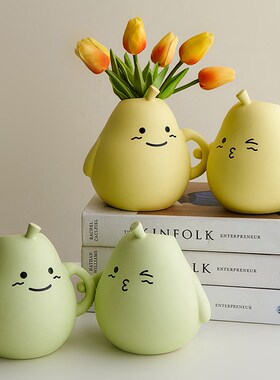 抱抱梨陶瓷花瓶家居客厅电视柜酒柜装饰品办公室书房书档摆设