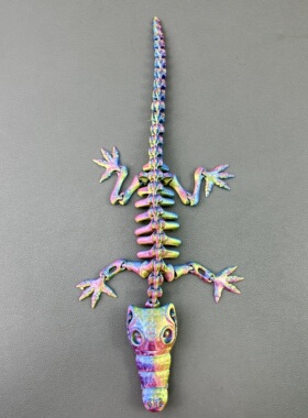 3D打印丑萌骷髅鳄鱼模型摆件