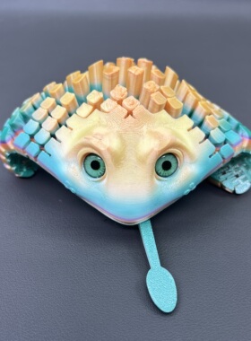 3D打印炫彩渐变仿真魔鬼鱼模型