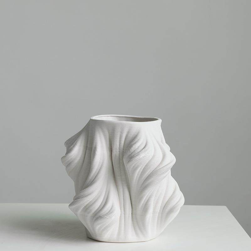 艺术花瓶摆件家居插花立体大号花器3D打印陶瓷工艺花瓶摆件软装,淘宝优惠券,粉丝福利购,淘宝优惠卷