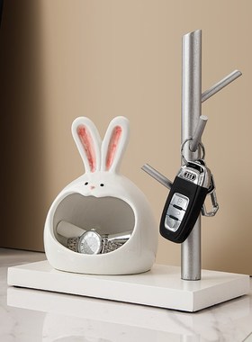 速发入户器玄关收纳神门奢柜装饰品轻鞋客厅兔子摆件家居饰品