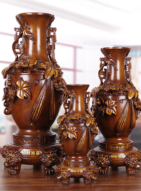 速发富贵平安新中式花瓶摆件对一家居客厅电视柜装礼新房乔迁新居