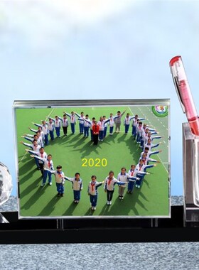 水晶笔筒送老师毕业教师节礼物z同学聚会纪念定制照片相框创意摆