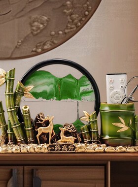 节节高升笔筒h流沙画摆件轻奢高级感桌面办公室送领导送老师礼物