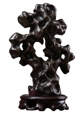 新中式陶瓷太湖石摆件书房博古架装饰创意办公室客厅茶Z几桌面摆