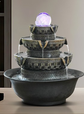 八方来财客厅桌面流水摆件新房乔迁E家居礼物办公桌简约装饰品送