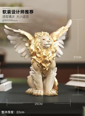 新中式狮子桌面摆件客厅入户玄关酒柜雕塑装饰品开业生日礼物男生