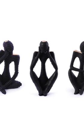 现代简约创意抽象人物摆件家居客厅书房样板房玄关工艺品书档摆设