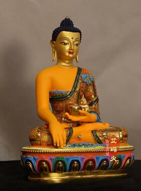 释迦牟尼佛像彩绘2357 10寸可选铜像雕像藏传密宗释迦摩尼三宝佛