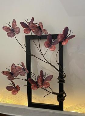 新中式蝴蝶木制相框玄关入户摆件高级感桌面高颜值新家墙面装饰