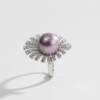 Lilan Jewelry S925 silver nucleated freshwater pearl ring 11-12mm nearly round Princess Diana style open ring Chinese Valentine's Day gift