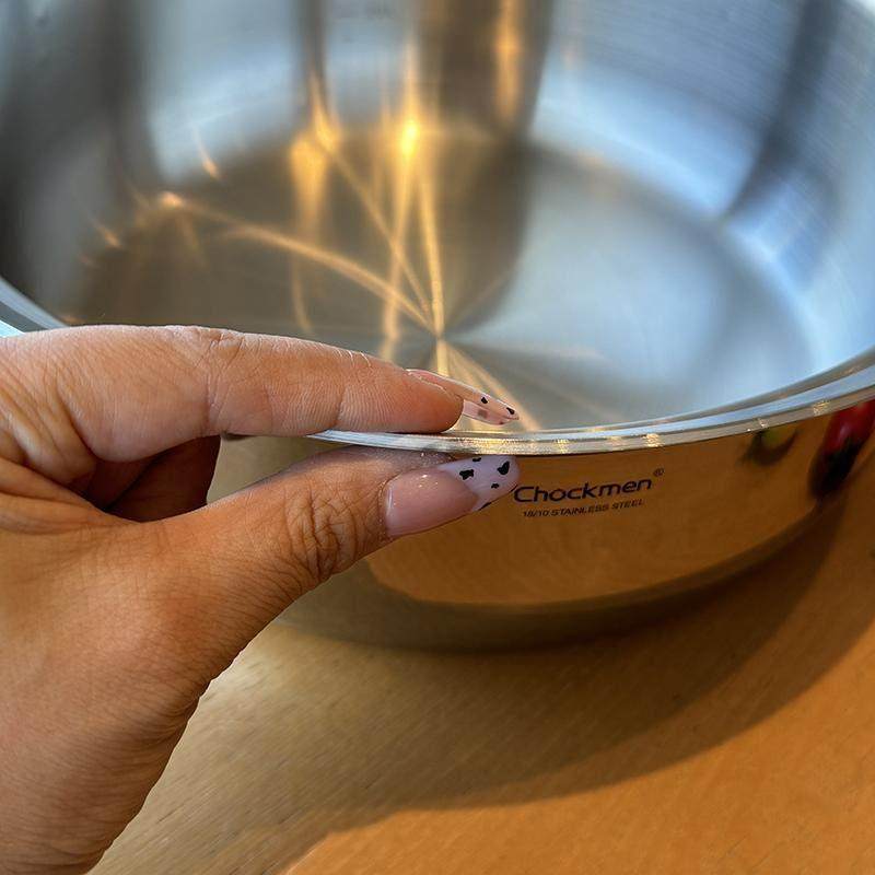 太太厚实瞭！18/10不锈钢家用炒菜汤锅火锅电磁炉燃气通用26-30cm,淘宝优惠券,粉丝福利购,淘宝优惠卷