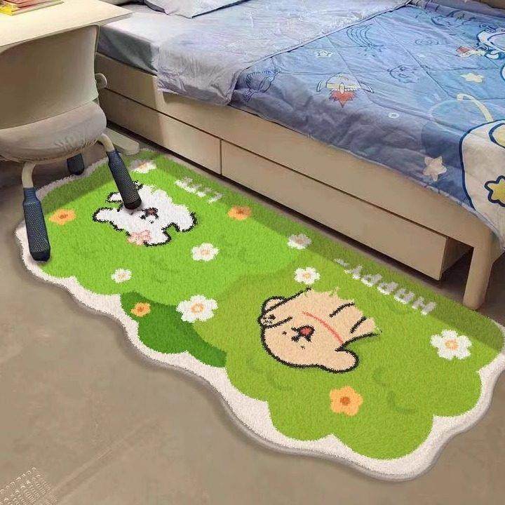 仿羊绒线条小狗床边地毯简约客厅卧室毯子床尾地垫飘窗家用地毯,淘宝优惠券,粉丝福利购,淘宝优惠卷