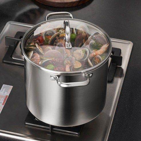 不锈钢汤锅家用大容量电磁炉燃气通用带盖厨房加厚防漏露营30cm,淘宝优惠券,粉丝福利购,淘宝优惠卷