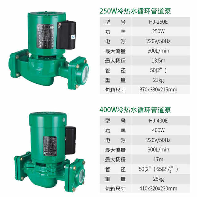 Hanjin hot water circulation pump HJ125/250/400E pipe heating heating air energy household booster pump water pump