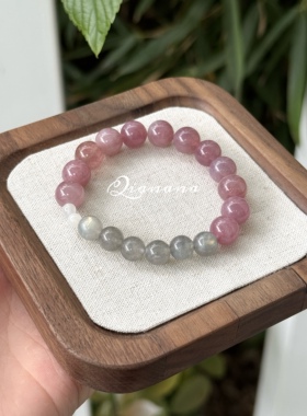 天然紫水晶月光石手串