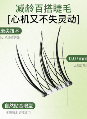 鱼小丫假睫毛免胶新款鸟系睫毛纯欲假睫毛女自然仿真懒人三部曲