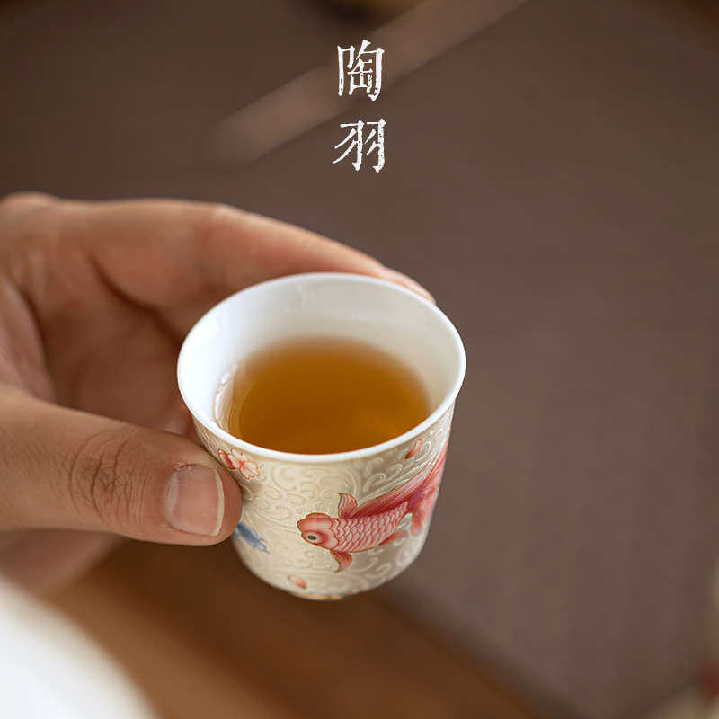 珐琅彩纯手工掐丝银品茗杯大号主人杯高档茶具男女个人专用茶杯,淘宝优惠券,粉丝福利购,淘宝优惠卷