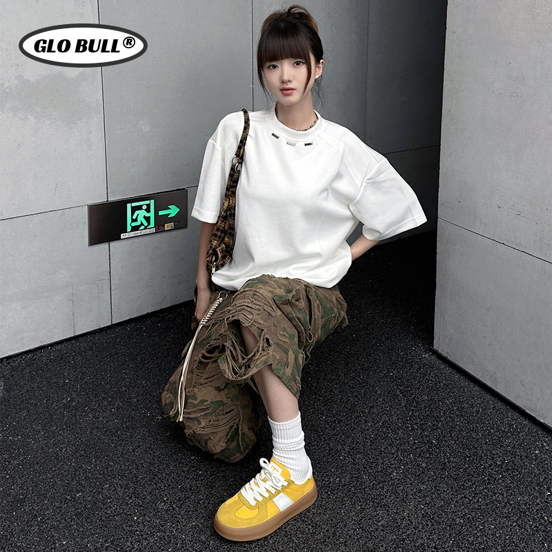 GLO BULL女鞋德训鞋2025秋季新款休闲复古百搭板鞋低帮黄色运动鞋 - 图2