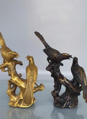 铜喜鹊摆件双喜临门家居工艺品