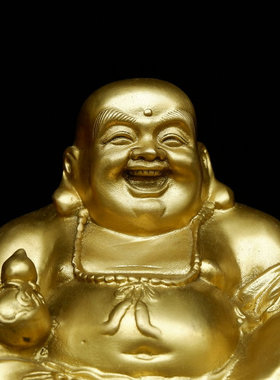大肚弥勒佛黄铜招财客厅米勒摆件