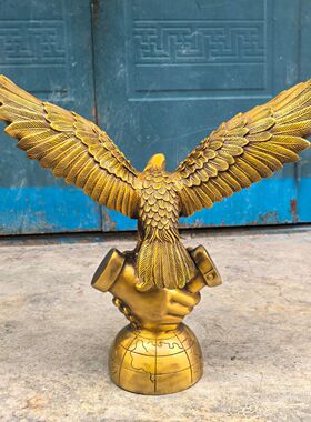 大号铜老鹰摆件办公室门厅桌面
