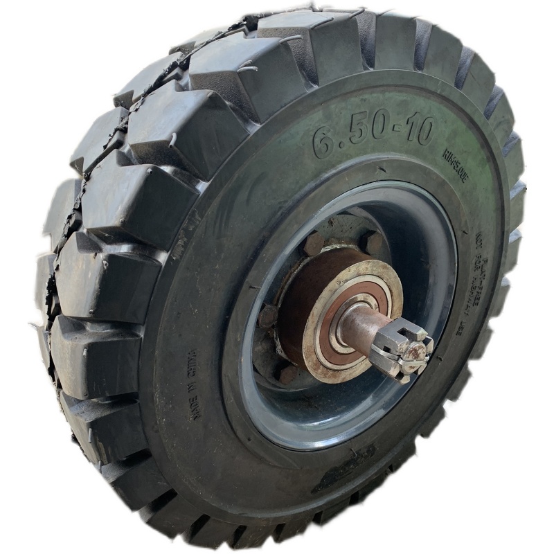 6.50-10实心轮胎单只载重2.5吨带独轮轴头直径570轮宽15X0 轴粗45 - 图3