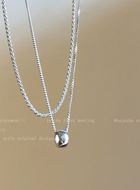 双层波光粼粼豆豆卫衣链