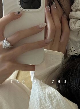 桃思竹超闪心形锆石V钻