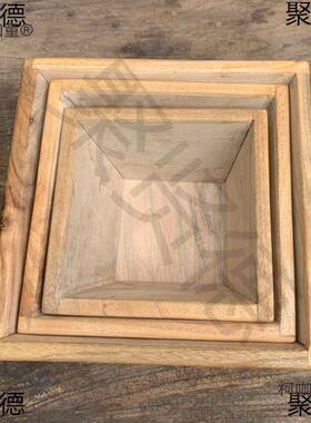 樟木麦米斗升子斗四方木樟家用老式香日进斗金仿古摆AL柯咖童件大