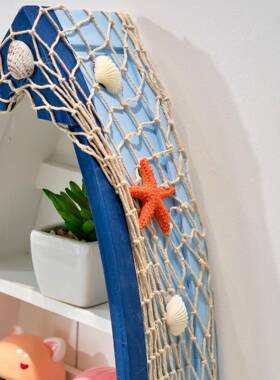 题地船柜中海风格船柜摆件桌面摆件海洋主活设动摆示样板展间装饰