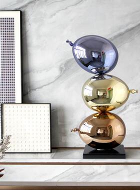 现简约轻奢风意层叠气代球雕FSB180塑摆件售楼部样创板间店大厅装