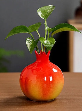 火龙果创意花瓶红红火火桌面装饰