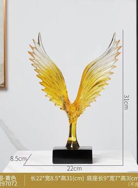大鹏展厅翅天使之透明树脂工艺透明天使品翼摆件家送居客玄关装饰