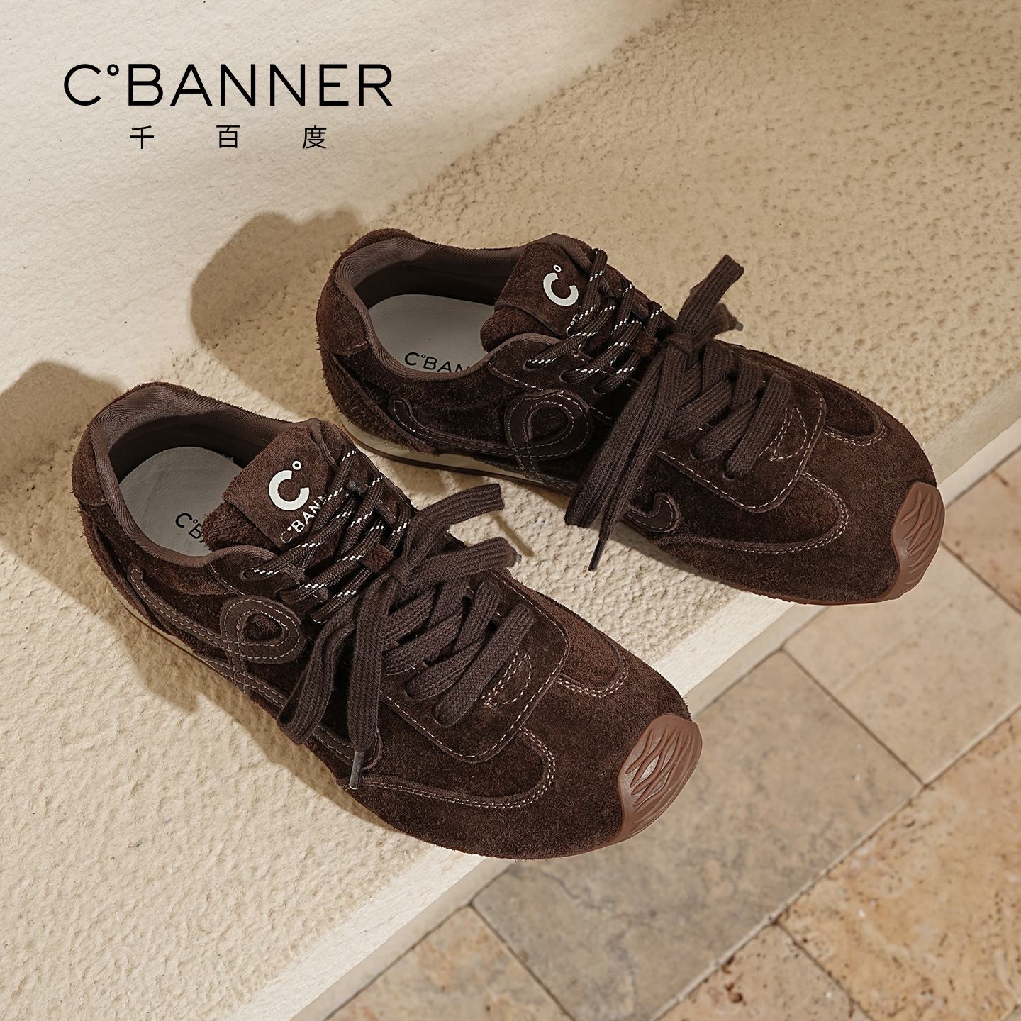 千百度德训鞋女2025秋季新款超火软底阿甘女鞋内增高运动休闲女鞋-图3