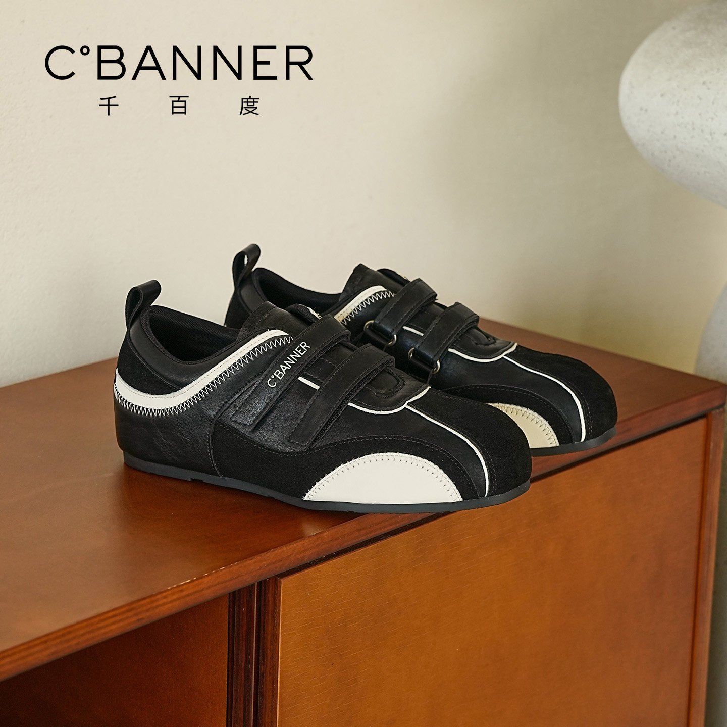 千百度休闲德训鞋女春季新款赛车鞋女百搭魔术贴运动休闲鞋子女,淘宝优惠券,粉丝福利购,淘宝优惠卷