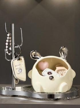 创意入户玄关摆件钥匙收纳高级感客厅桌面装饰置物架乔迁新居礼物