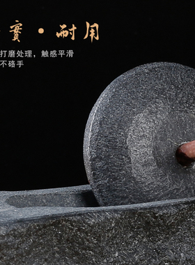 老式乌金石中药碾子研磨药船石雕