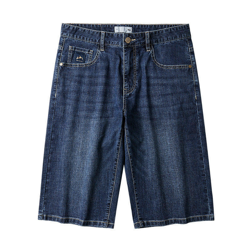 HLA/海澜之家山不在高系列牛仔中裤26春夏新猫须透气时尚短裤子男,淘宝优惠券,粉丝福利购,淘宝优惠卷
