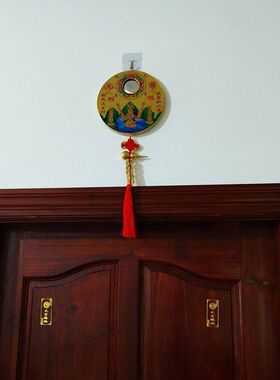 【正品】挂件门口镜铜板彩绘八卦