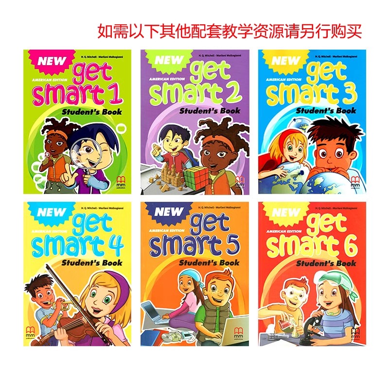 进口英国MM出版社新版New Get Smart 1-6级别6-12 小学英语教材+练习册+光盘+app全套组合字母拼读视频课程CLIL教学法听说阅读训练